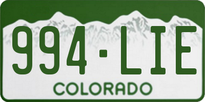 CO license plate 994LIE