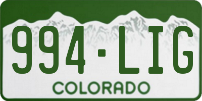 CO license plate 994LIG