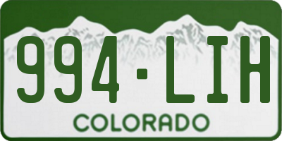 CO license plate 994LIH