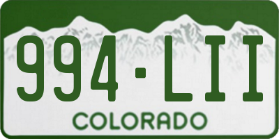 CO license plate 994LII