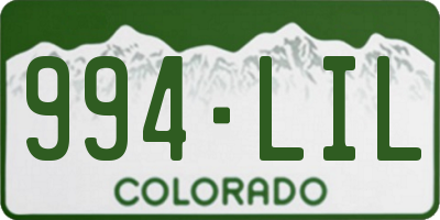 CO license plate 994LIL