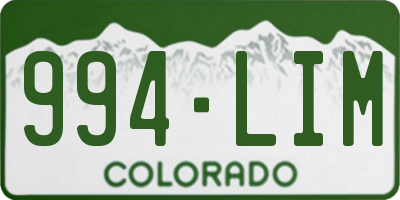 CO license plate 994LIM