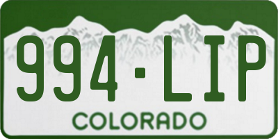 CO license plate 994LIP