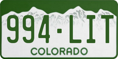 CO license plate 994LIT