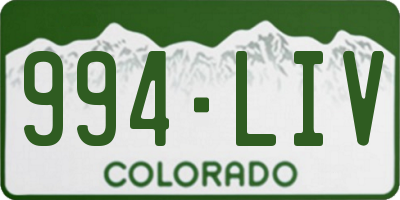 CO license plate 994LIV