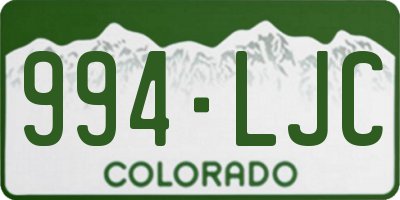 CO license plate 994LJC