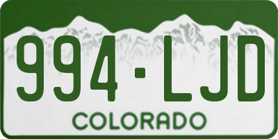 CO license plate 994LJD