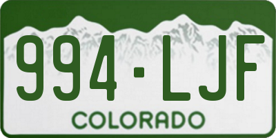 CO license plate 994LJF