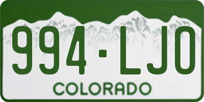 CO license plate 994LJO