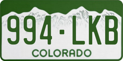 CO license plate 994LKB