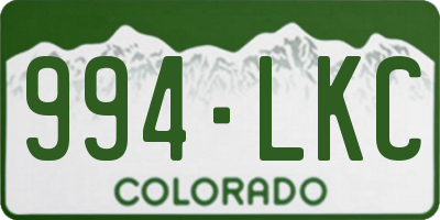 CO license plate 994LKC