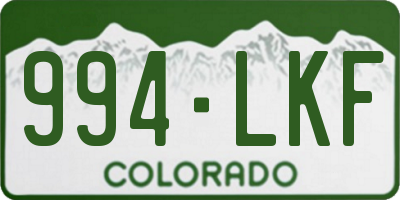 CO license plate 994LKF