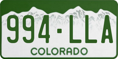 CO license plate 994LLA