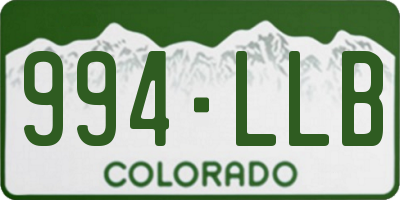 CO license plate 994LLB