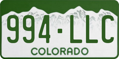 CO license plate 994LLC