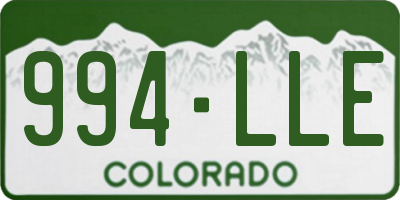 CO license plate 994LLE
