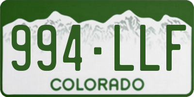CO license plate 994LLF