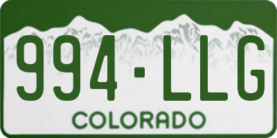 CO license plate 994LLG