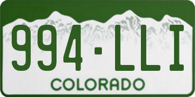 CO license plate 994LLI
