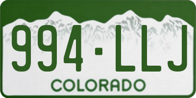 CO license plate 994LLJ