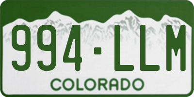 CO license plate 994LLM