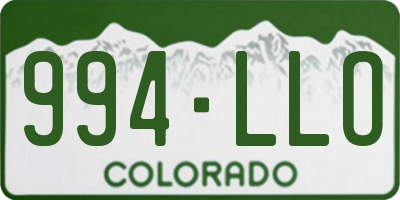 CO license plate 994LLO