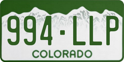 CO license plate 994LLP