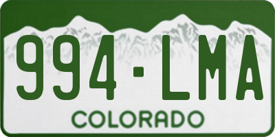 CO license plate 994LMA