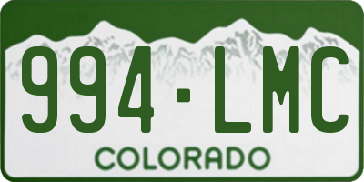 CO license plate 994LMC