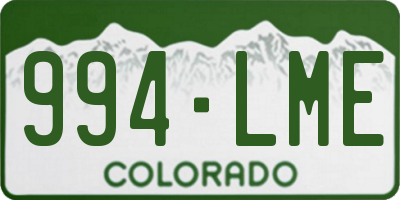 CO license plate 994LME