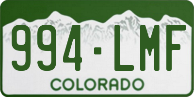 CO license plate 994LMF