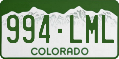 CO license plate 994LML