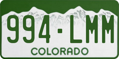 CO license plate 994LMM