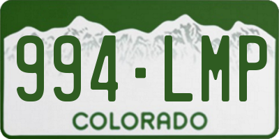 CO license plate 994LMP