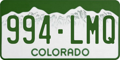 CO license plate 994LMQ