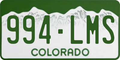 CO license plate 994LMS