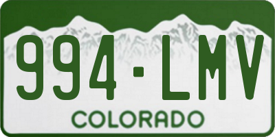 CO license plate 994LMV