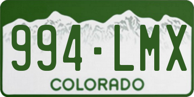CO license plate 994LMX