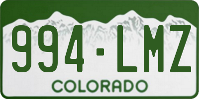 CO license plate 994LMZ