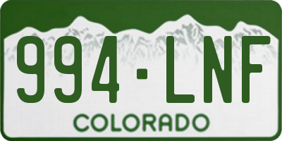 CO license plate 994LNF