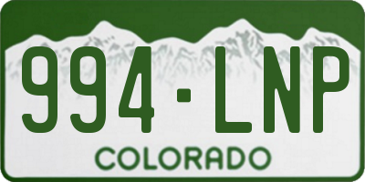 CO license plate 994LNP