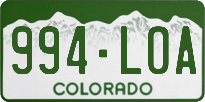 CO license plate 994LOA