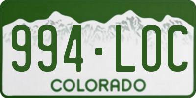 CO license plate 994LOC