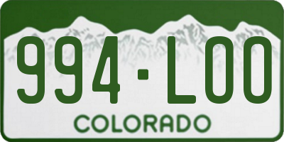 CO license plate 994LOO
