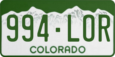 CO license plate 994LOR