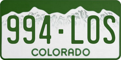 CO license plate 994LOS