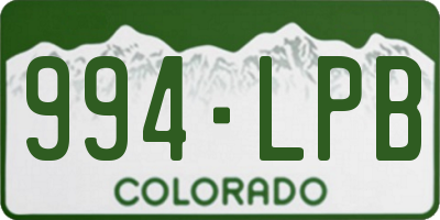 CO license plate 994LPB