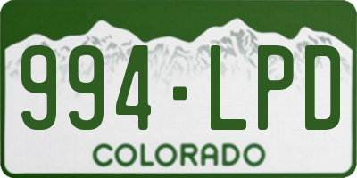 CO license plate 994LPD