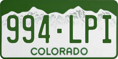 CO license plate 994LPI