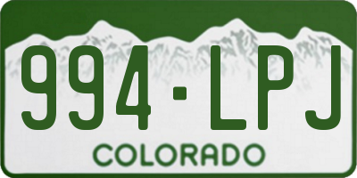CO license plate 994LPJ